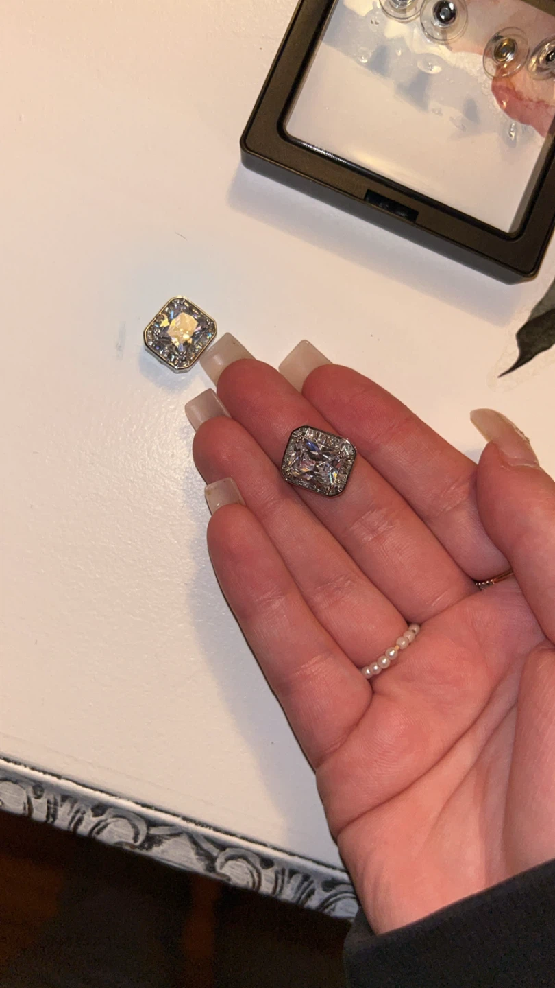 NEW Cubic Zirconia Silver Halo Stud Earrings - photo 3