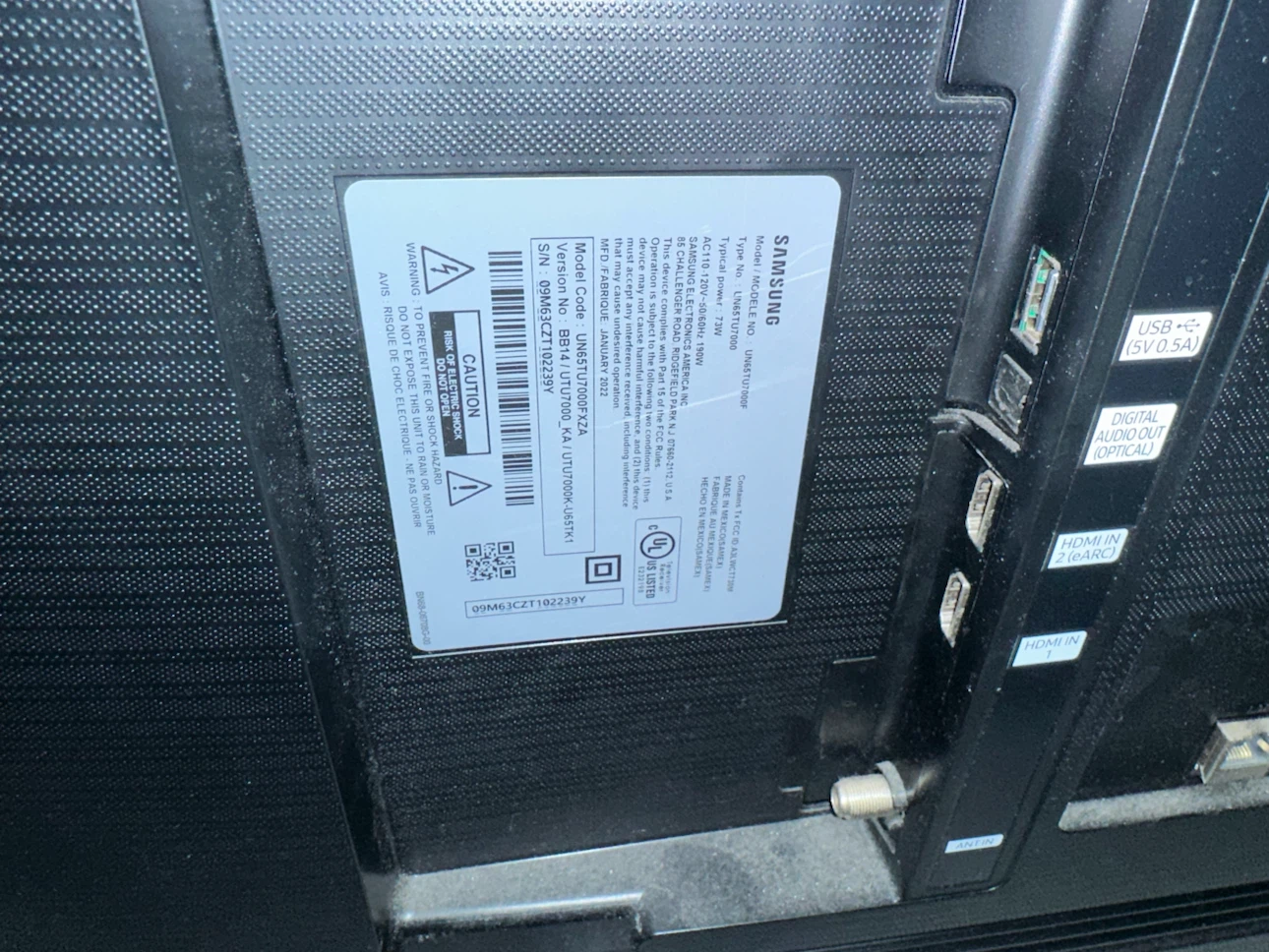 Samsung 65 inch Smart TV UN65TU7000 - photo 2