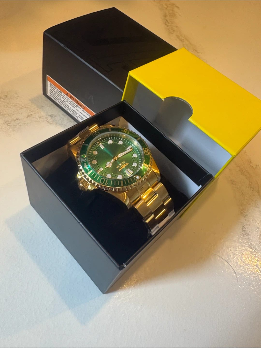 Invicta Gold and Green Pro Diver Watch - photo 2