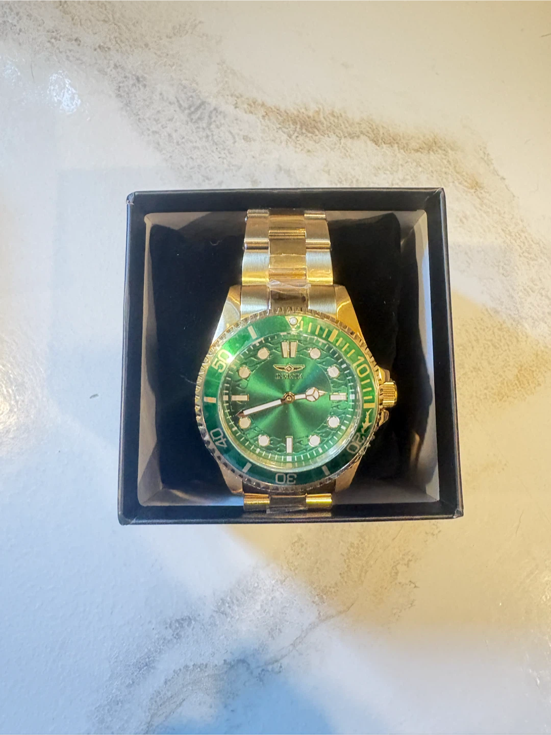 Invicta Gold and Green Pro Diver Watch - photo 3
