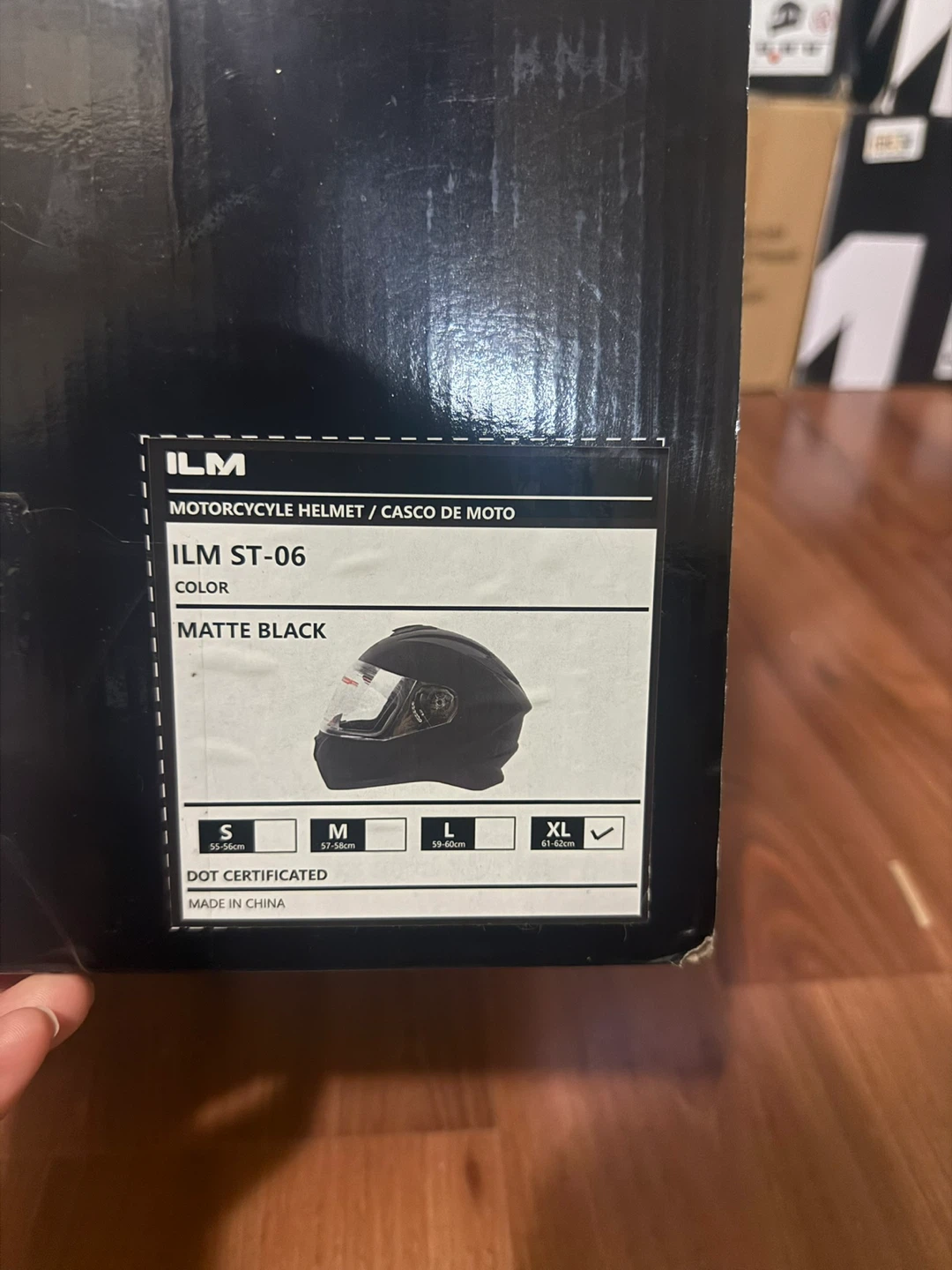 ILM Matte Black Full Face Motorcycle Helmet