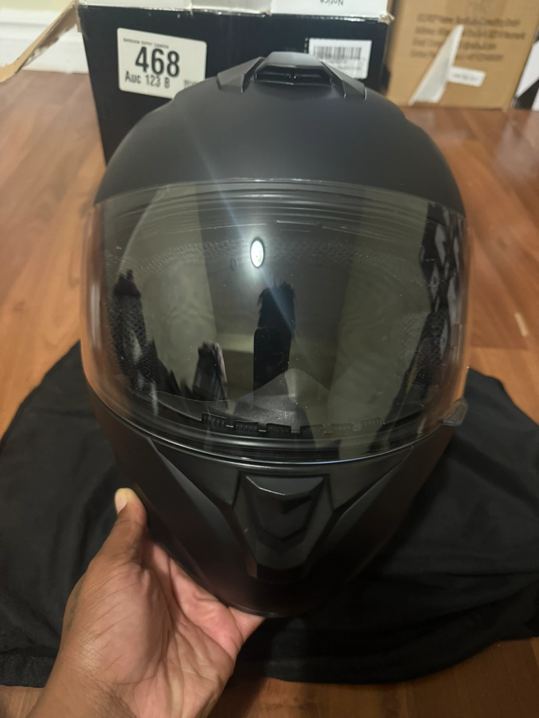ILM Matte Black Full Face Motorcycle Helmet - photo 2