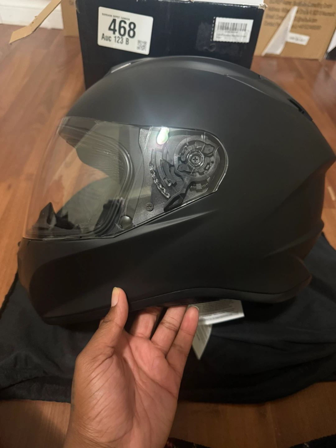ILM Matte Black Full Face Motorcycle Helmet - photo 3