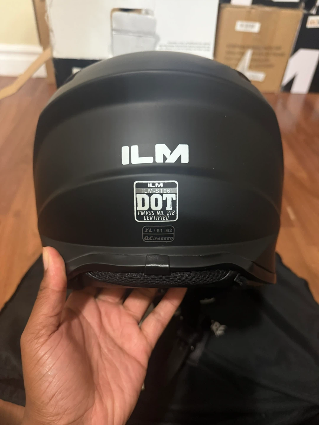 ILM Matte Black Full Face Motorcycle Helmet - photo 4