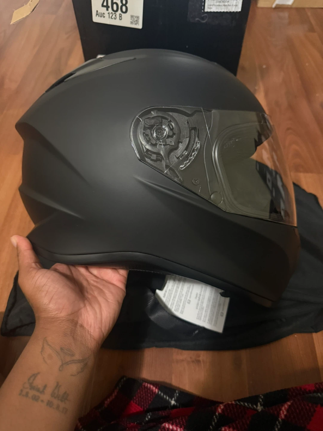 ILM Matte Black Full Face Motorcycle Helmet - photo 5