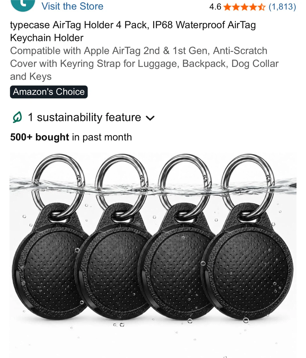Typecase AirTag Holder 4 Pack, Keychain - photo 4