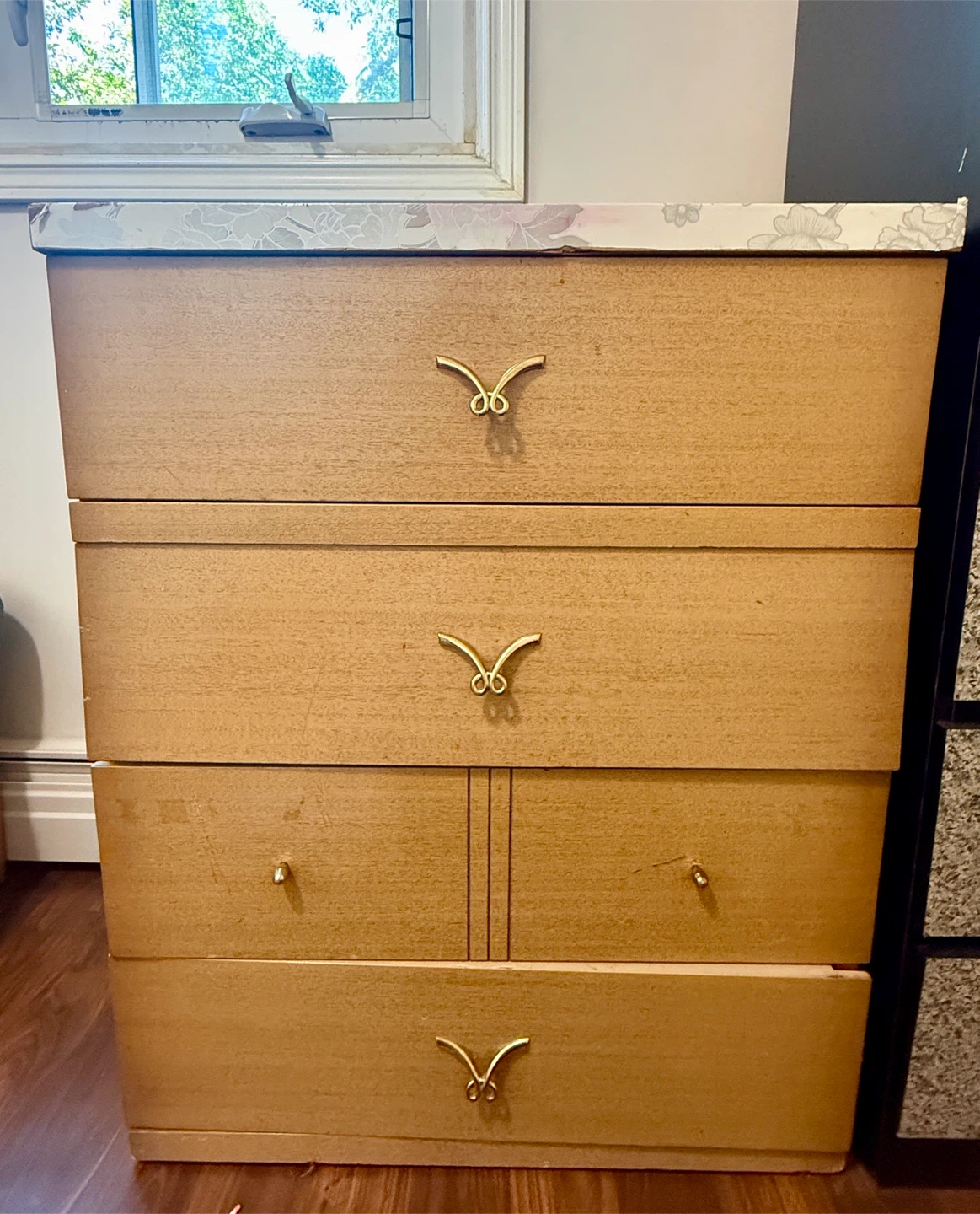 Urgent Moving Sale Dresser with Floral Design