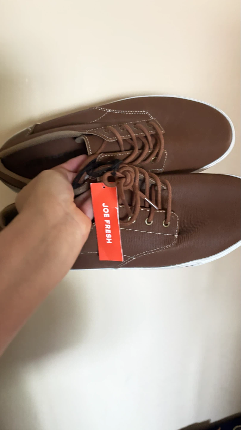 Brand new Joe Fresh Men's Brown Canvas Shoes Size 10 - photo 2