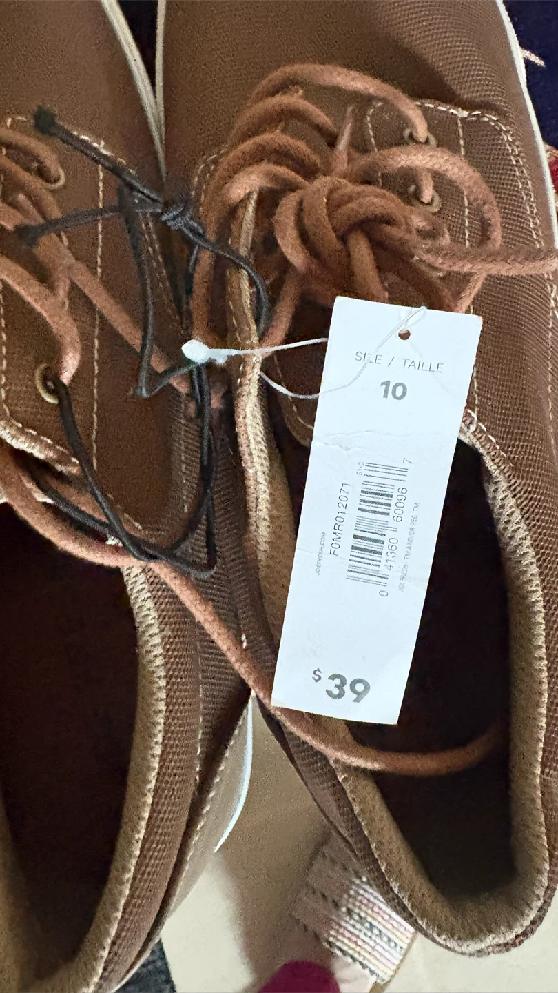Brand new Joe Fresh Men's Brown Canvas Shoes Size 10 - photo 3