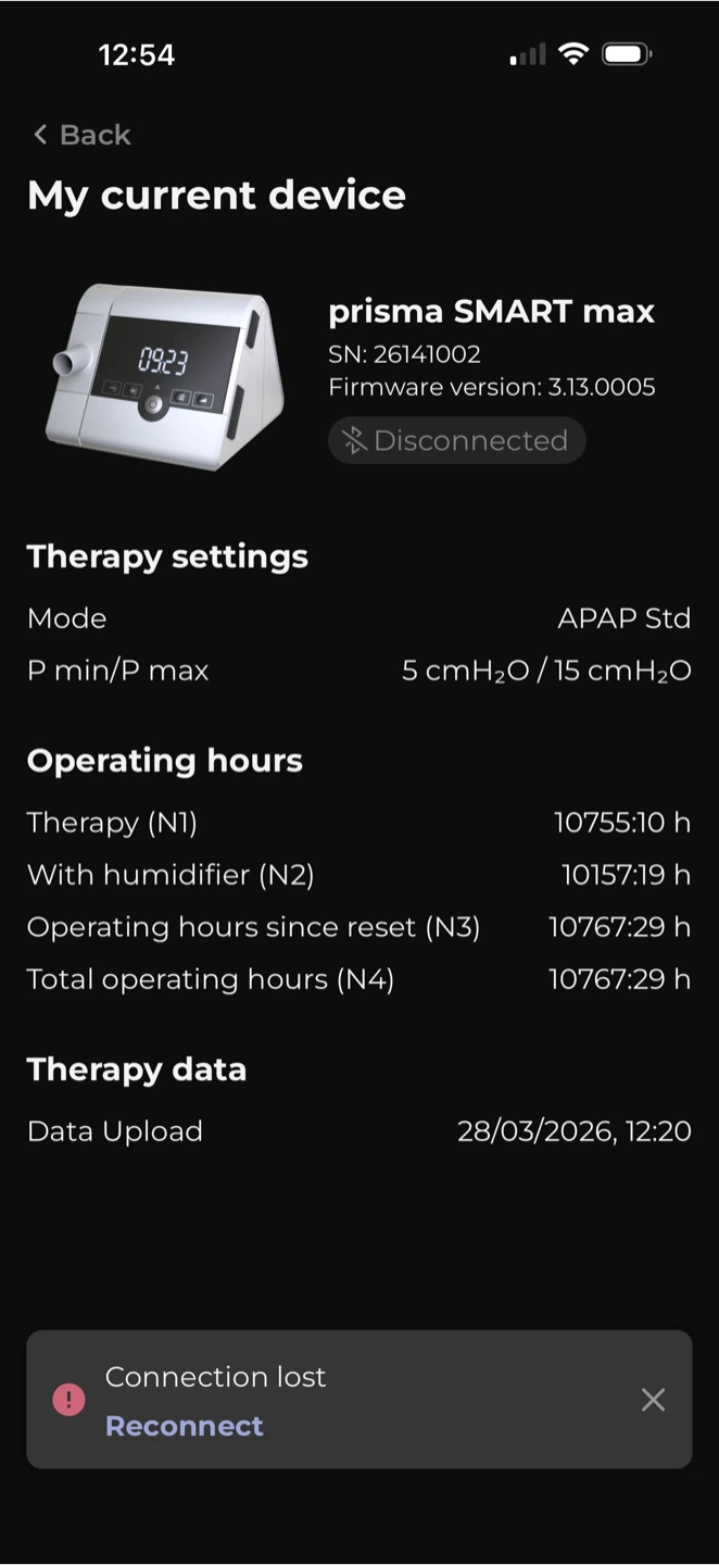 Lowenstein Medical prisma SMART max APAP machine