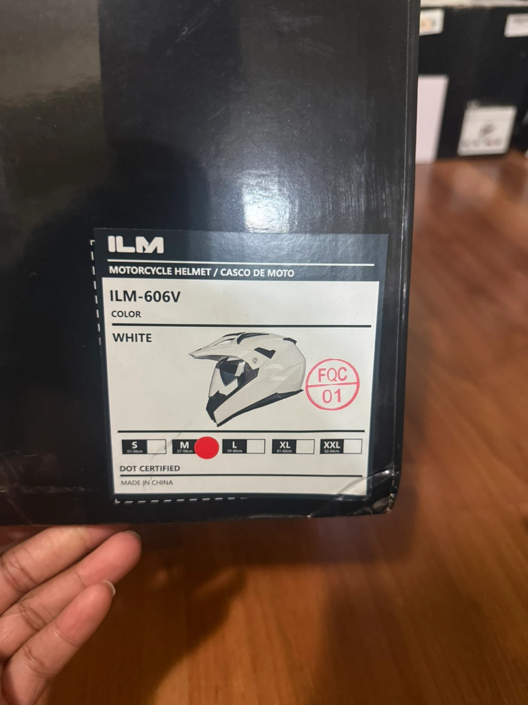 ILM Motorcycle Helmet White Size M