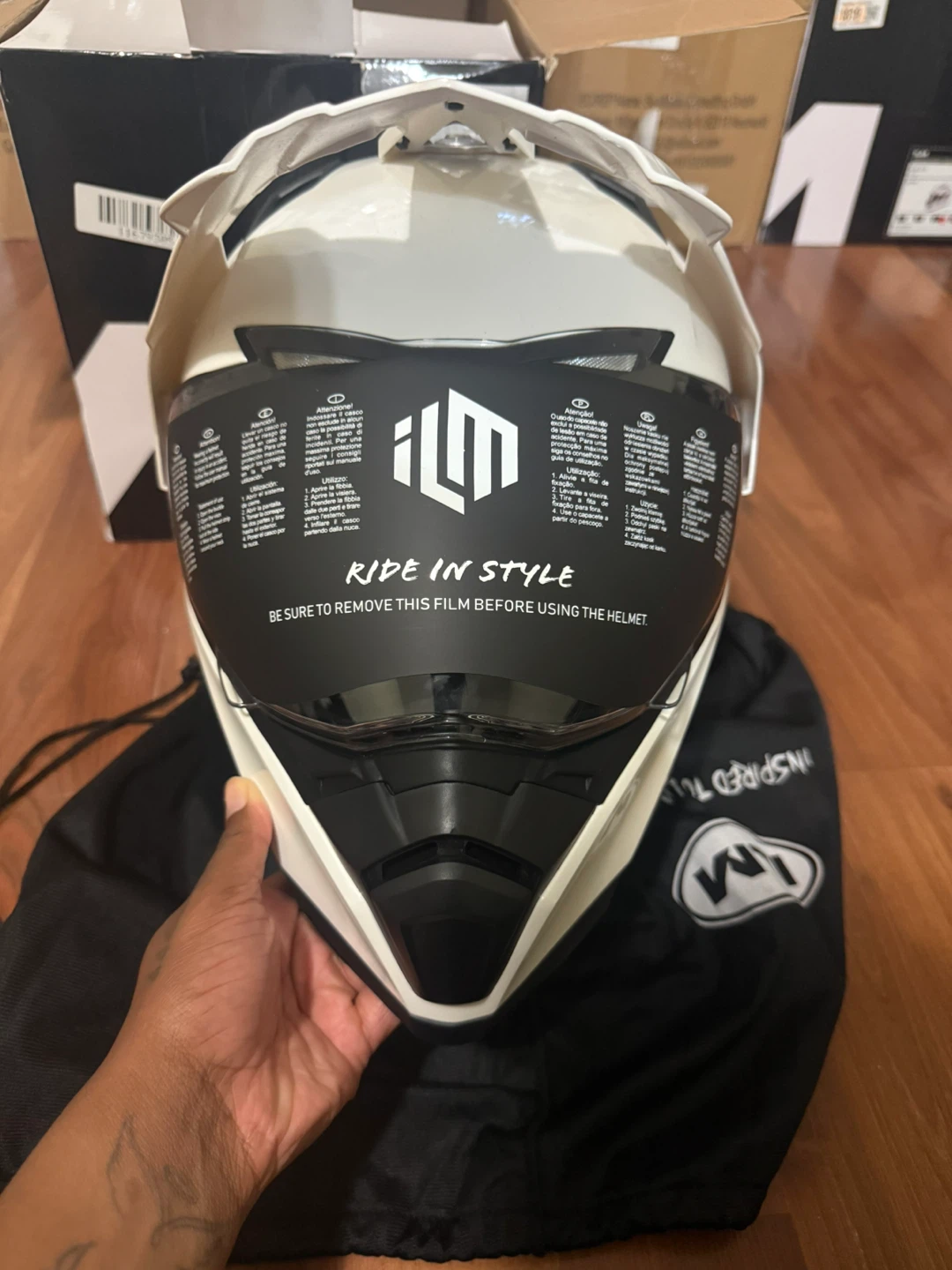 ILM Motorcycle Helmet White Size M - photo 2