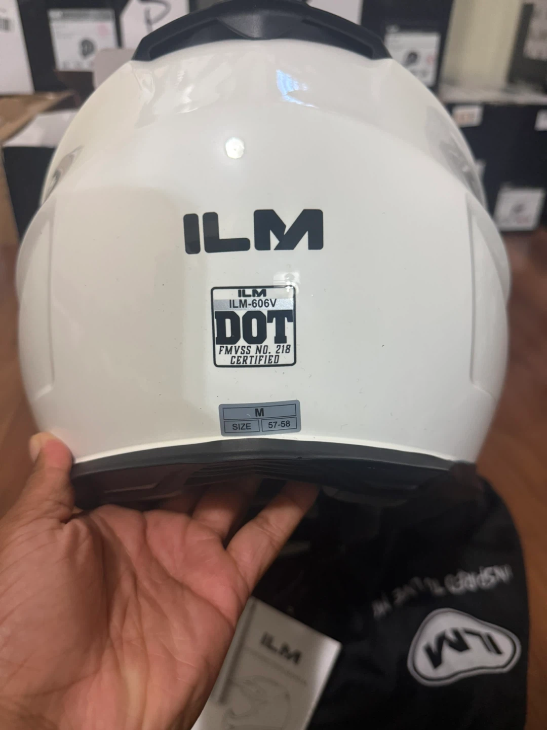 ILM Motorcycle Helmet White Size M - photo 4
