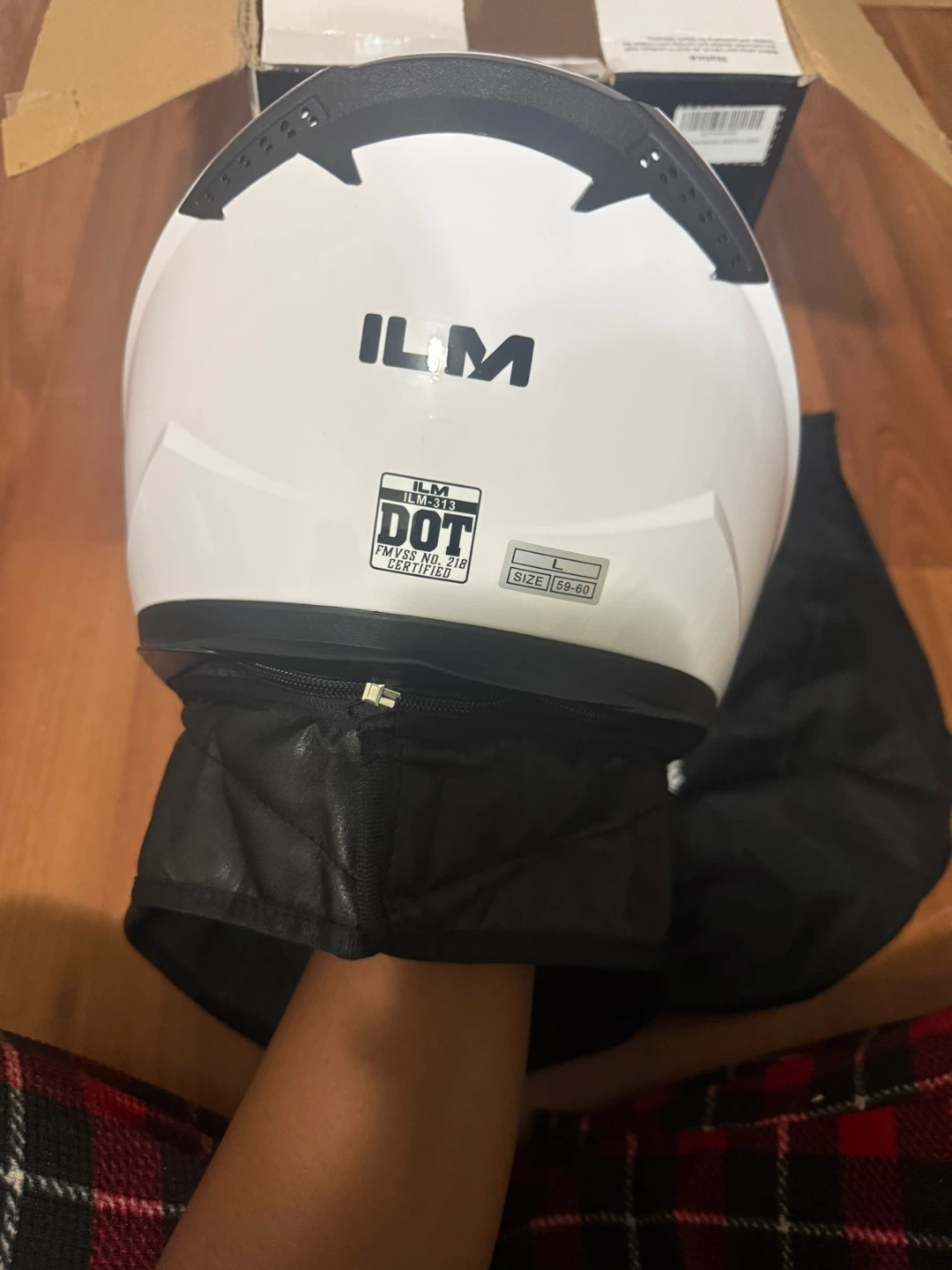 ILM Motorcycle Helmet - White Size Large - photo 3
