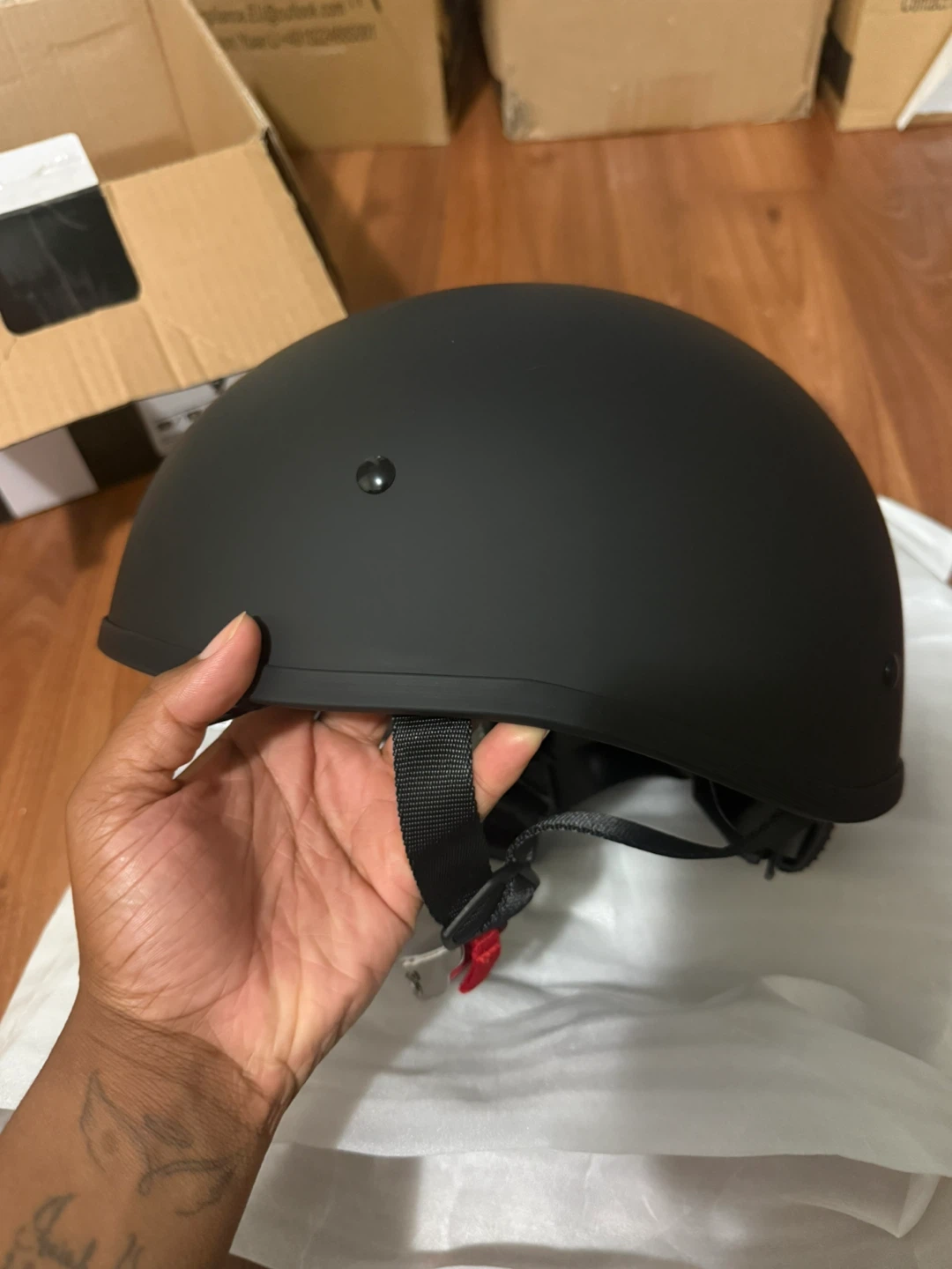 ILM Motorcycle Half Helmet - Matte Black - Size S - photo 5