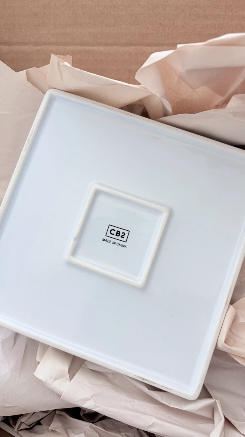 6 pcs CB2 White Bento Square Porcelain Plate - photo 2