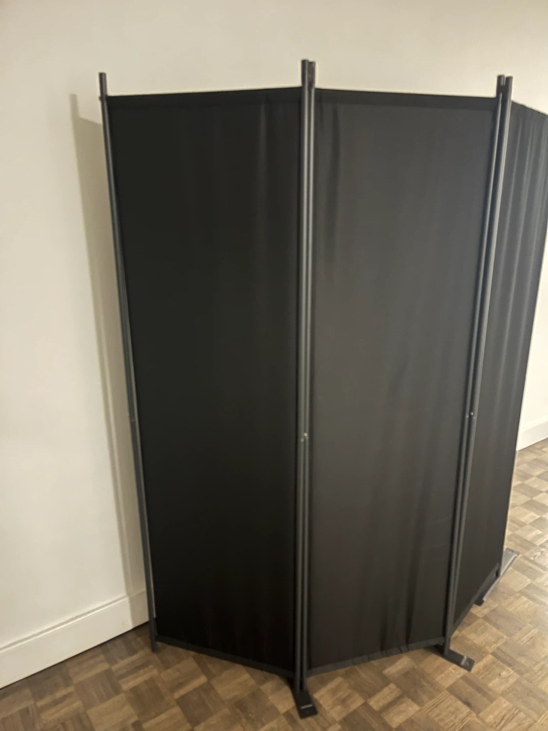 Black 3-Panel Room Divider - photo 3