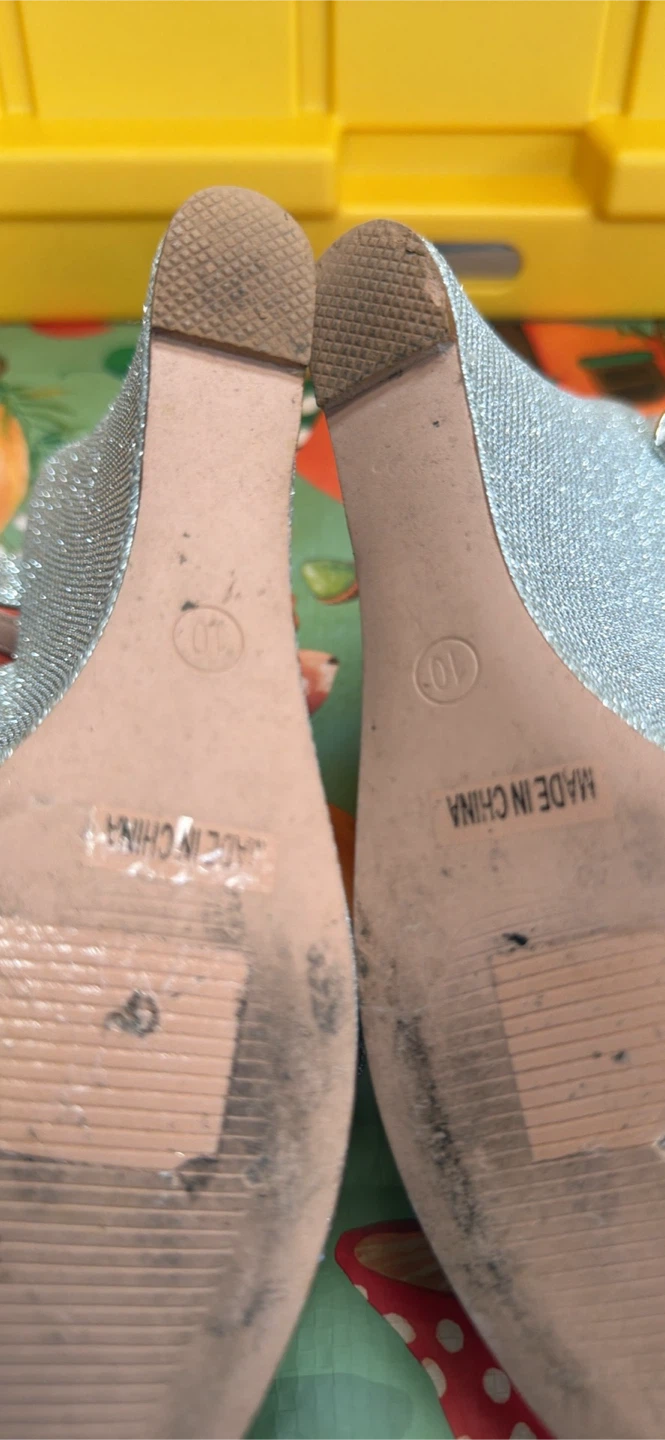 De Blossom Collection Silver Glitter Wedge Heels - photo 3