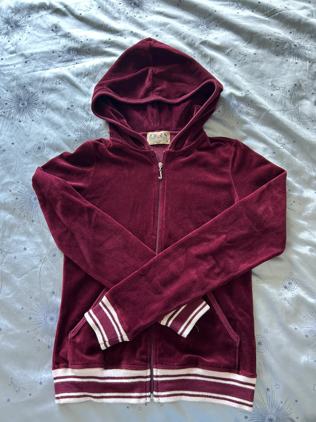 Juicy Couture Velour Hoodie Burgundy Size M