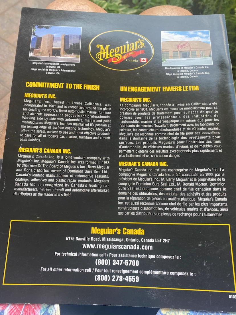 Meguiar's Canada Show Car Shine Surface Care Product Guide - photo 2