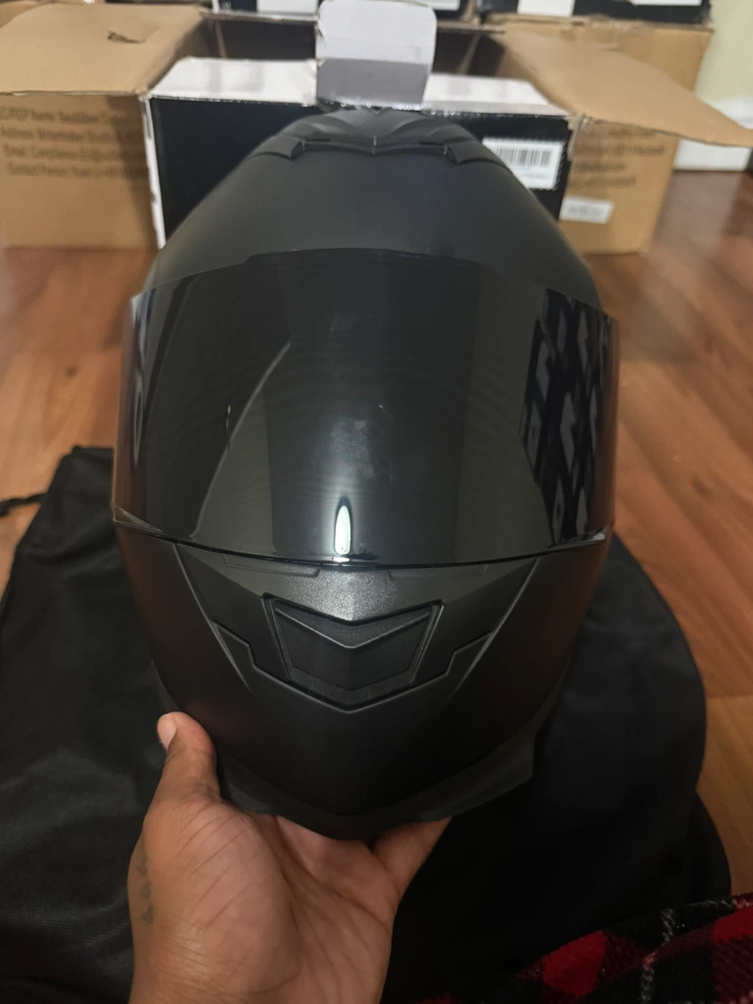 ILM Motorcycle Helmet Matte Black Size Large - photo 2
