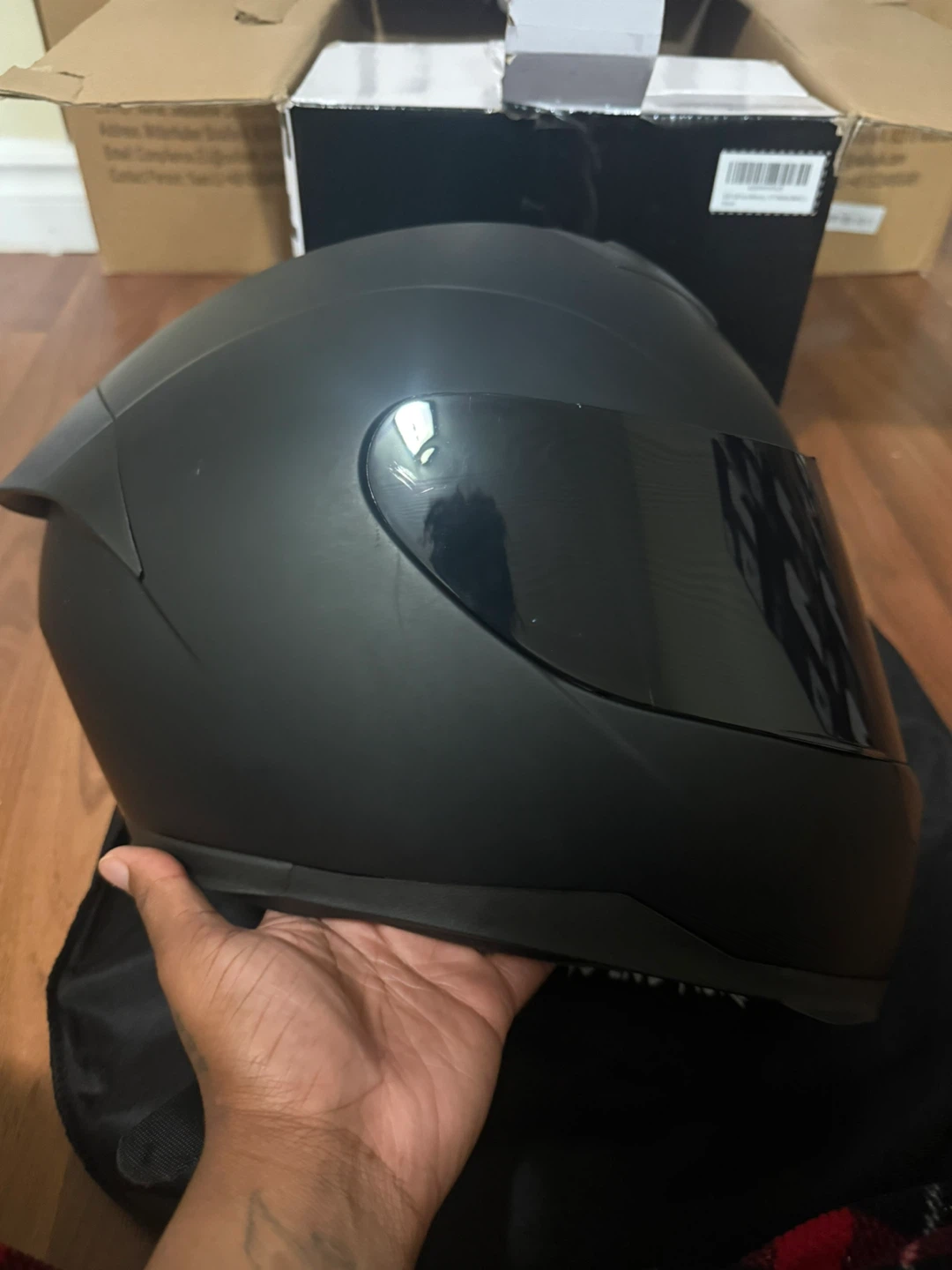ILM Motorcycle Helmet Matte Black Size Large - photo 3
