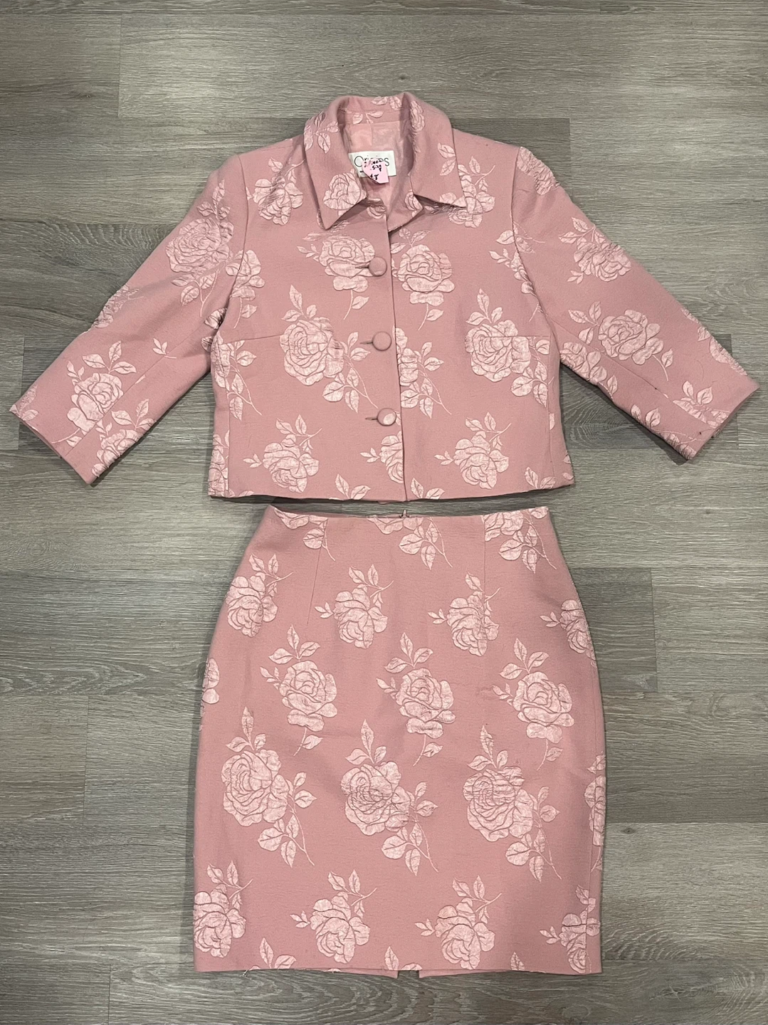 Origins Pink Rose Brocade Suit Set