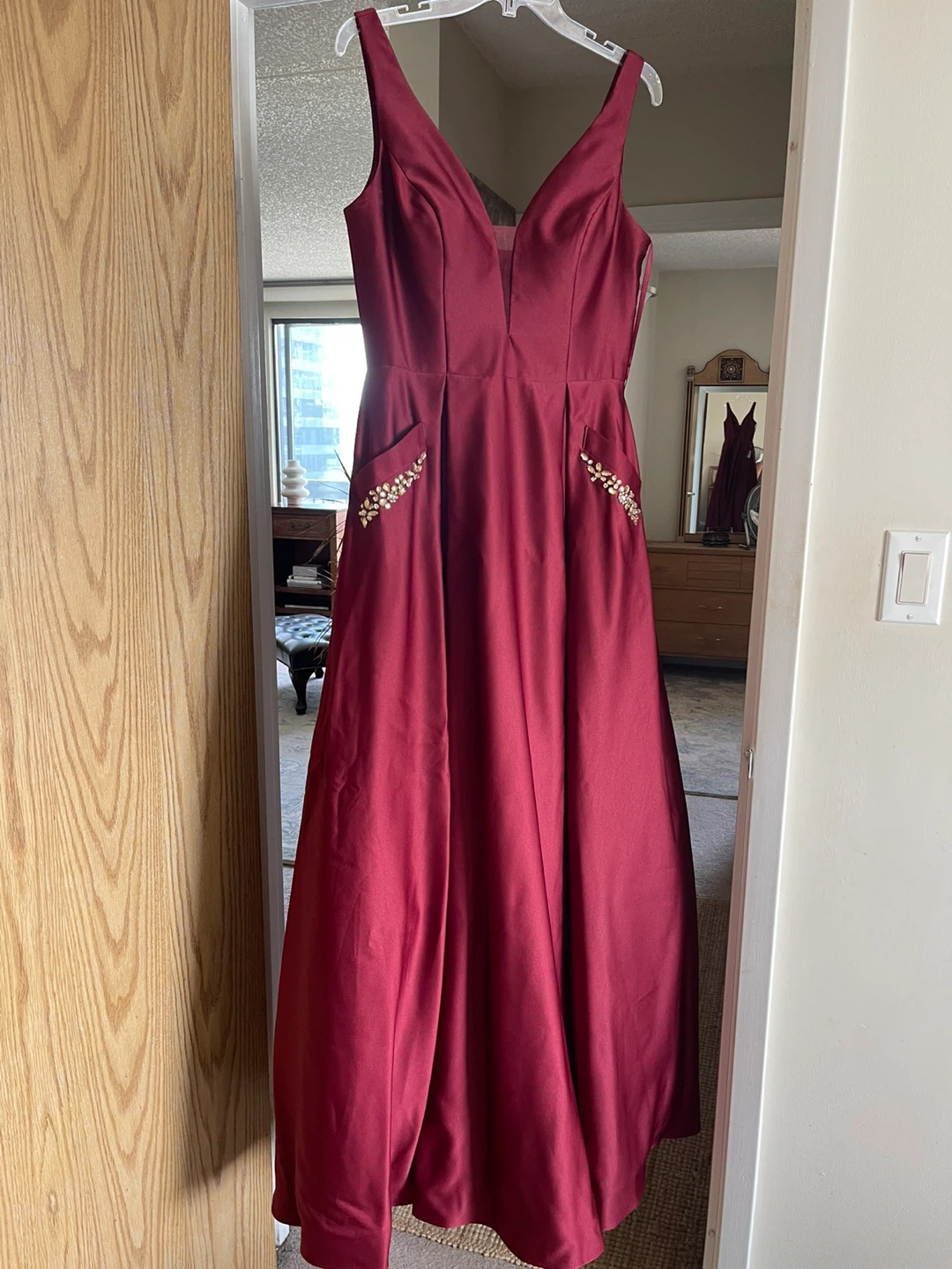 Designer Clarisse Red Gown Size 10