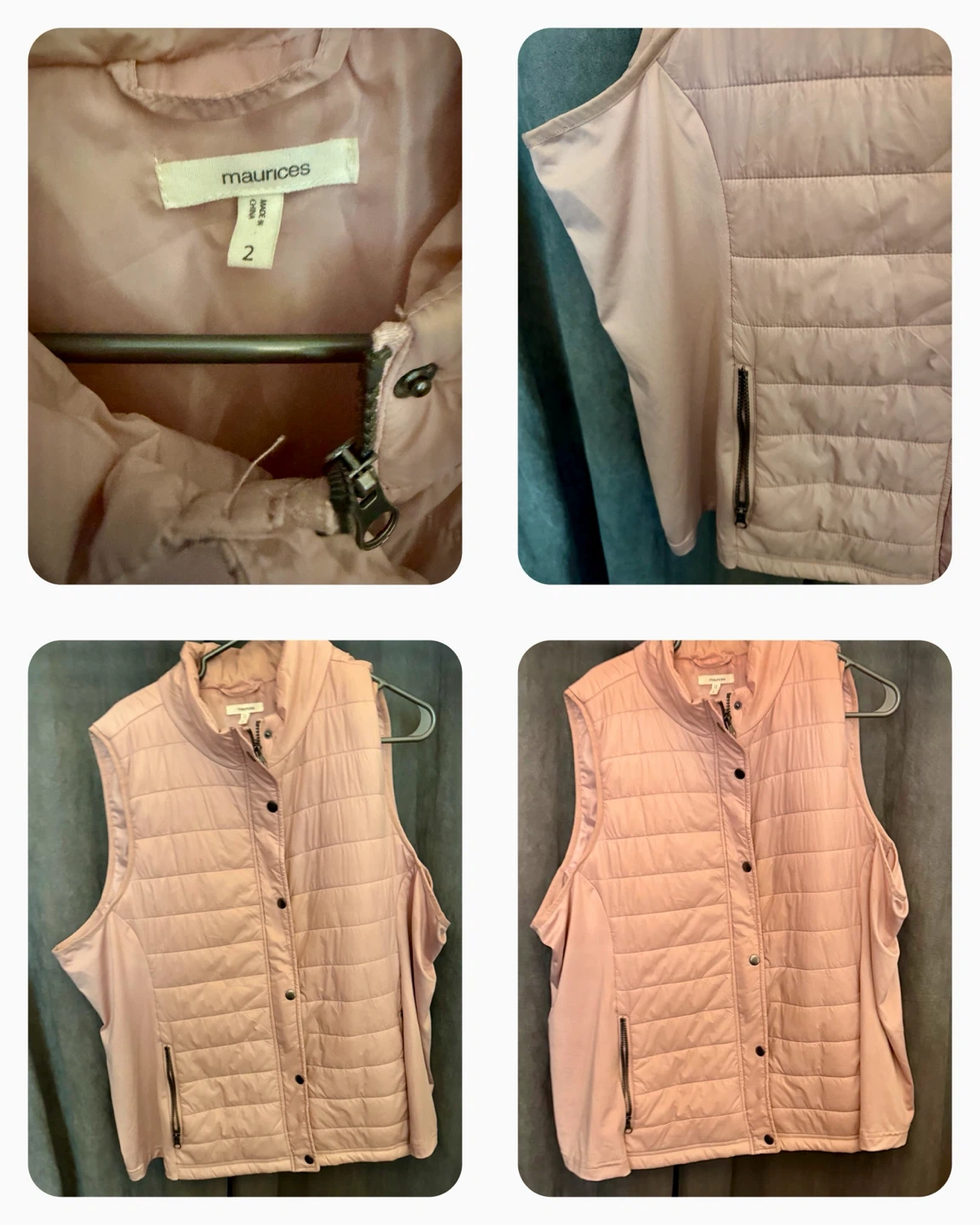 New plus size Maurices Pink Puffer Vest Size 2 - photo 4