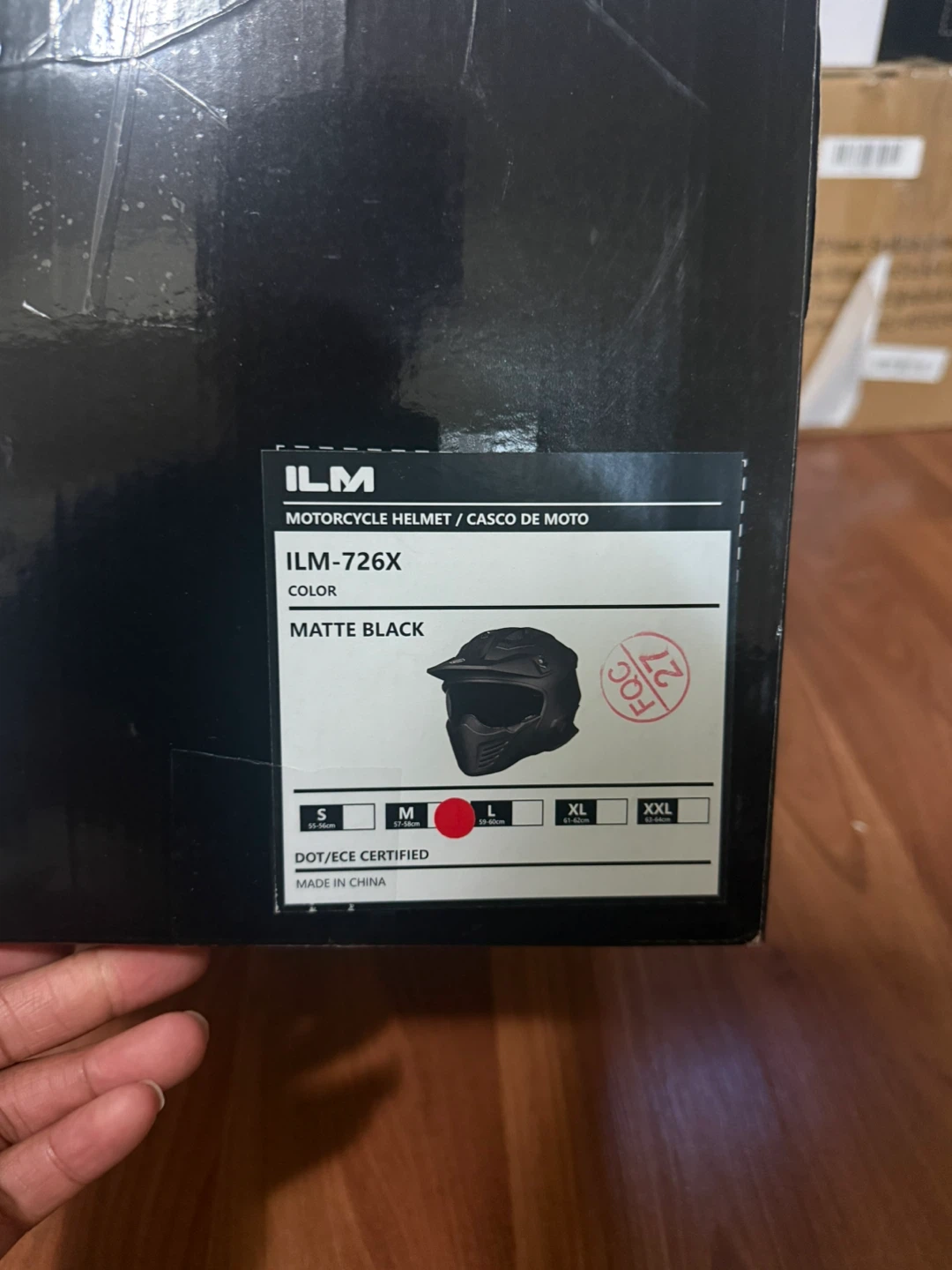 ILM Matte Black Motorcycle Helmet