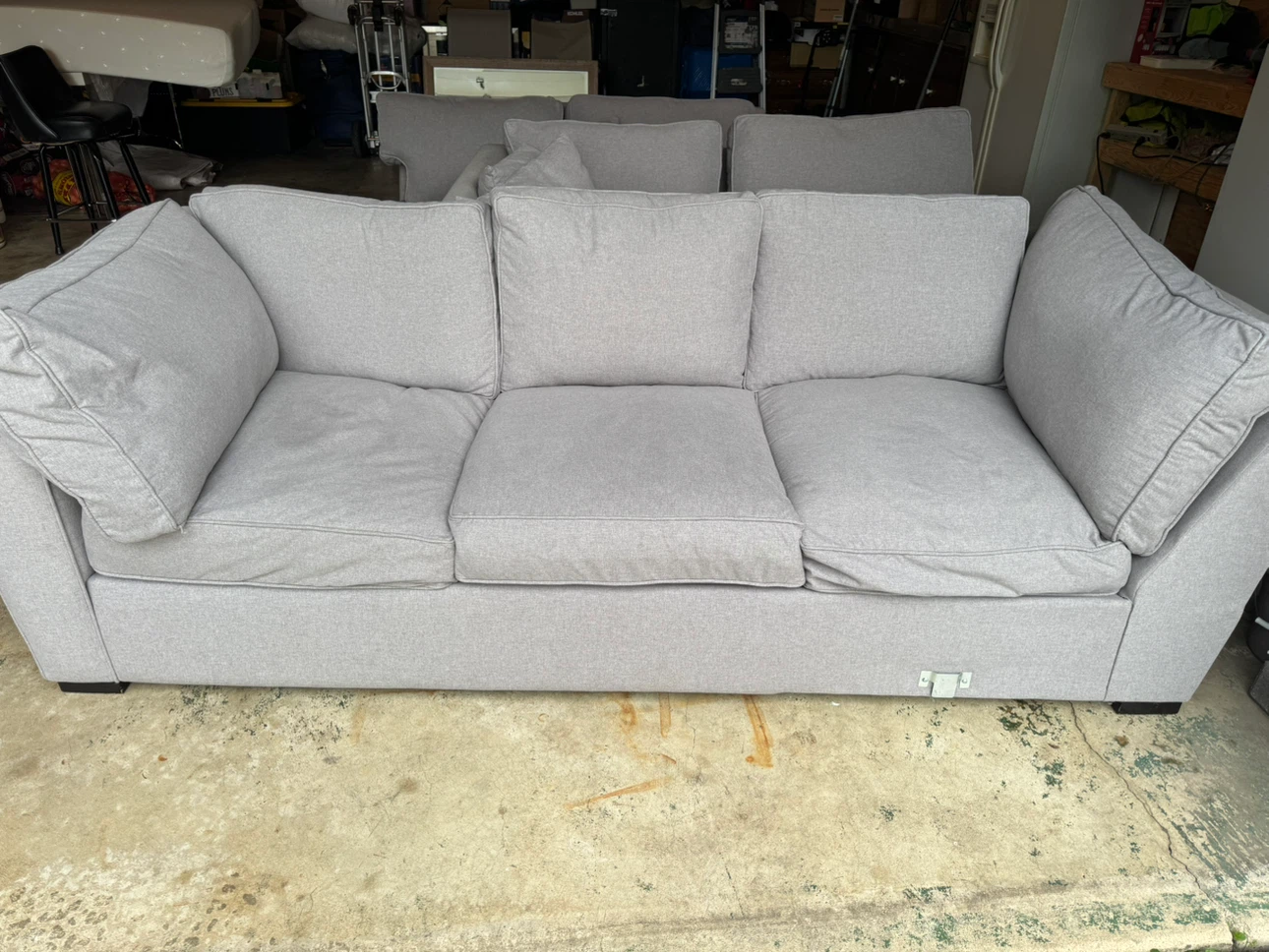 Light Gray Sectional Sofa with Pillows
