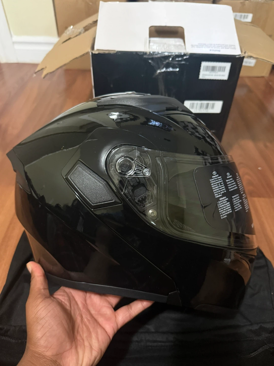 ILM Motorcycle Helmet Gloss Black Size Medium - photo 3