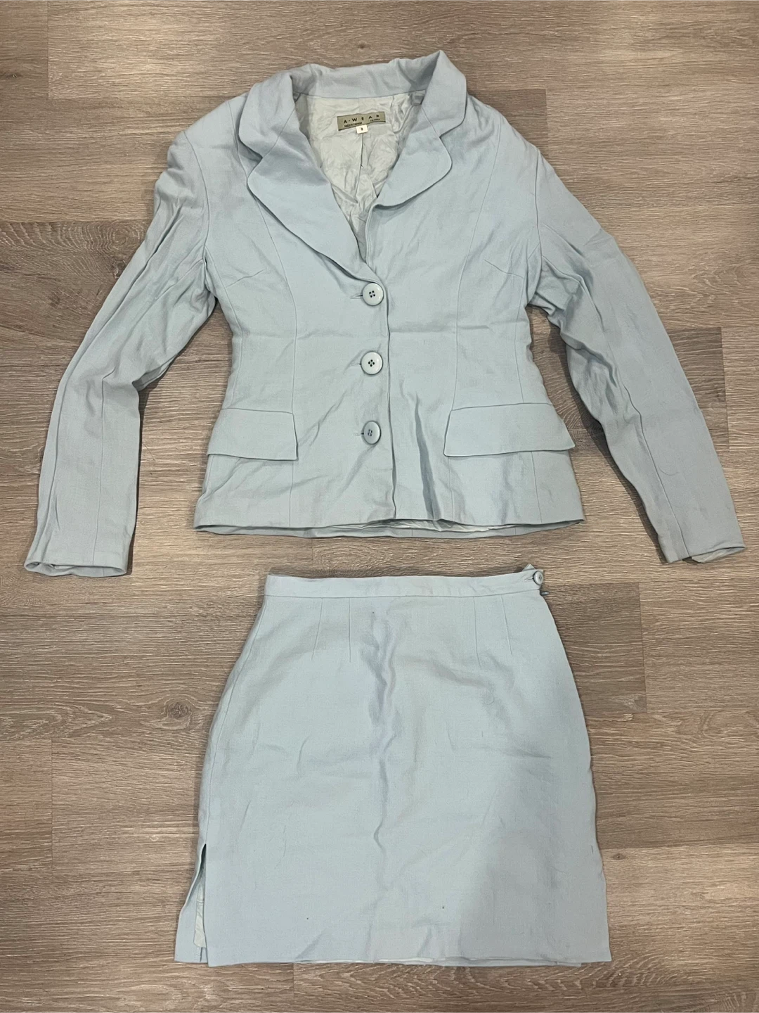 A-WEAR Pastel Blue Skirt Suit Set