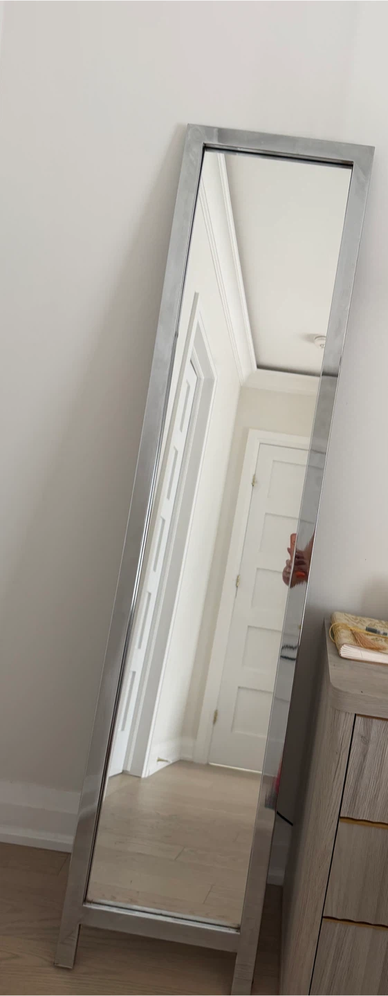 Floor Mirror with Silver Frame
