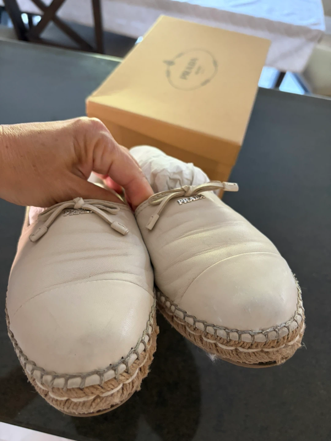 Prada Leather Espadrille Flats - photo 2