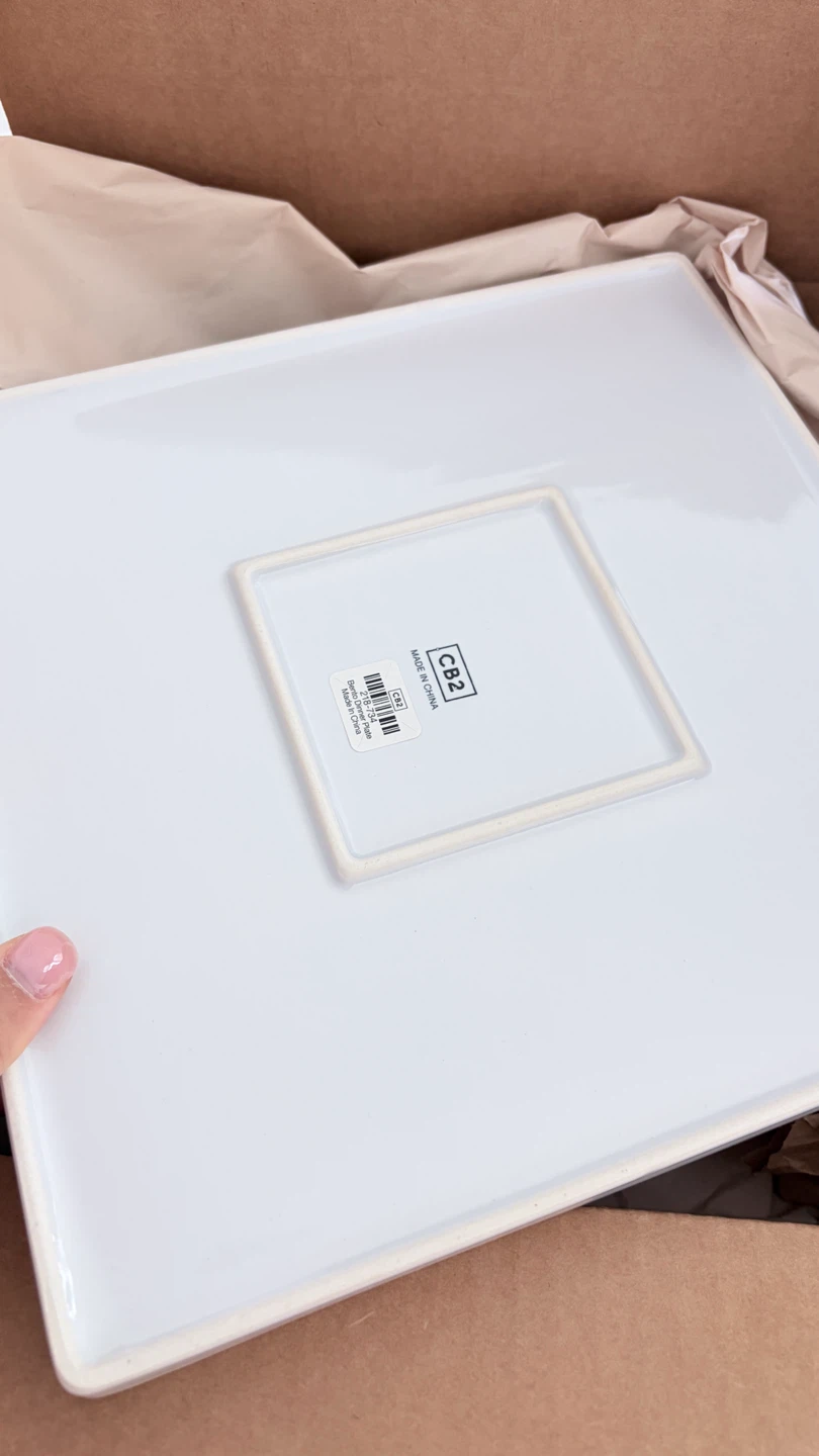 6 pcs CB2 Bento White Square Dinner Plate - photo 2