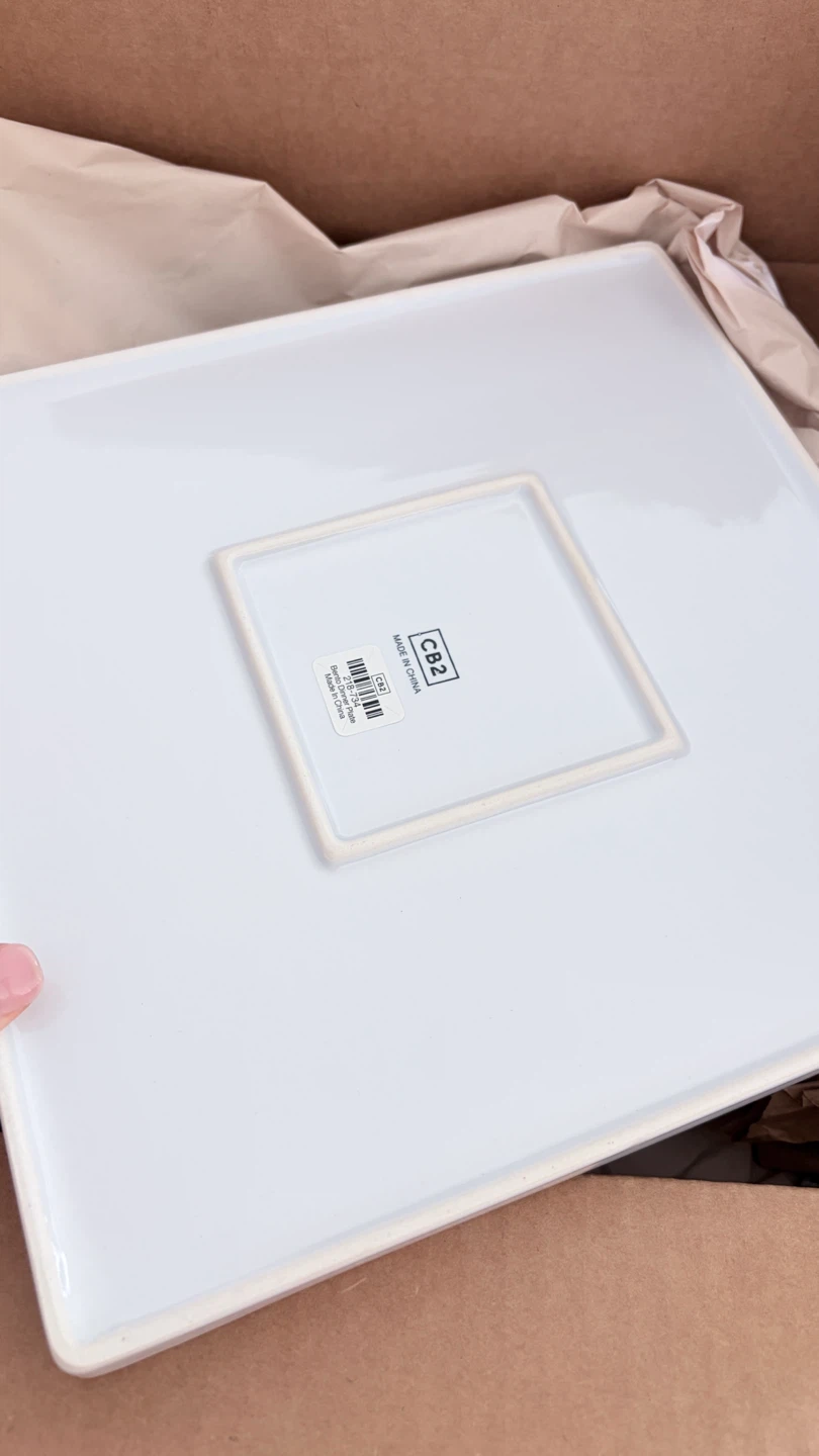 6 pcs CB2 Bento White Square Dinner Plate - photo 3