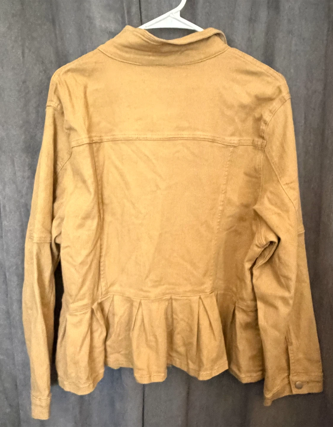 NWOT plus size 3X Yellow Denim Peplum Jacket - photo 3