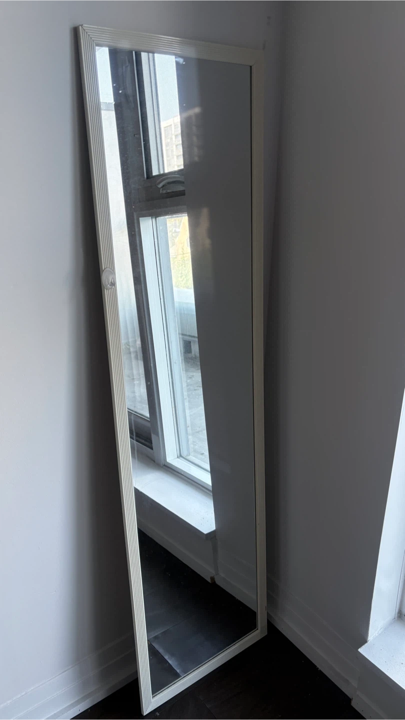 Tall Full-Length Mirror with White Frame