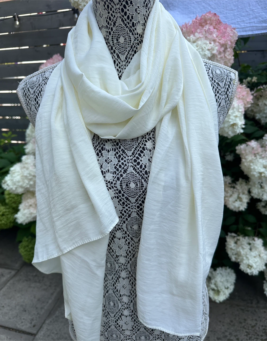 Cream Lightweight Scarf
