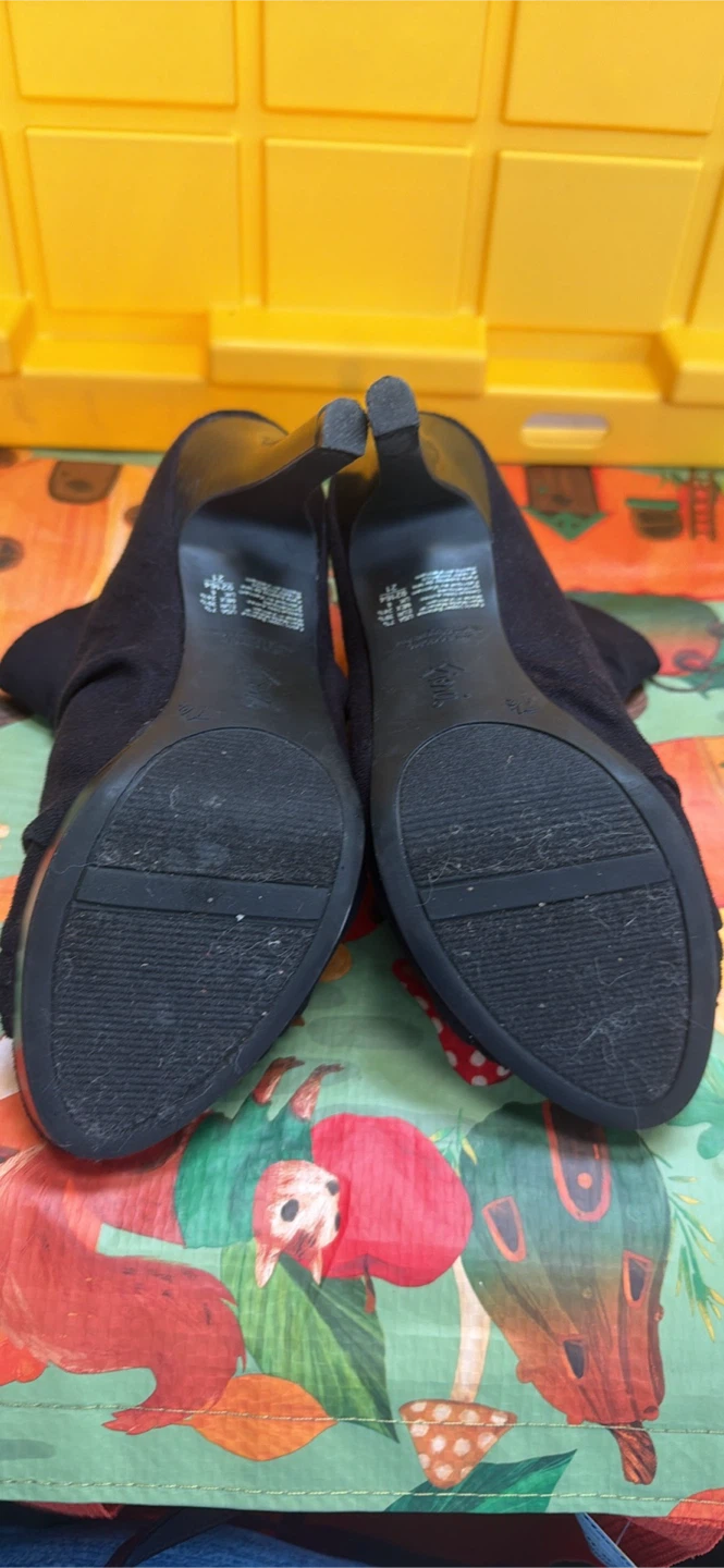 Style & Co Black Ruched Peep-Toe Heels Size 7.5 - photo 2