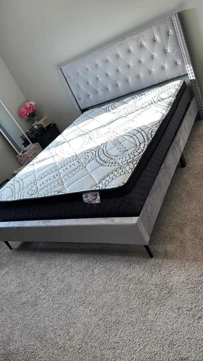 Grey Tufted bed frame