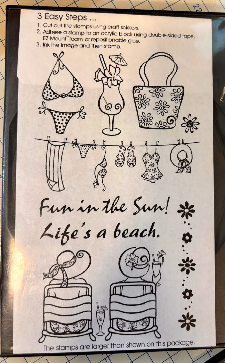 Fun in the Sun Life's a beach rubber stamps