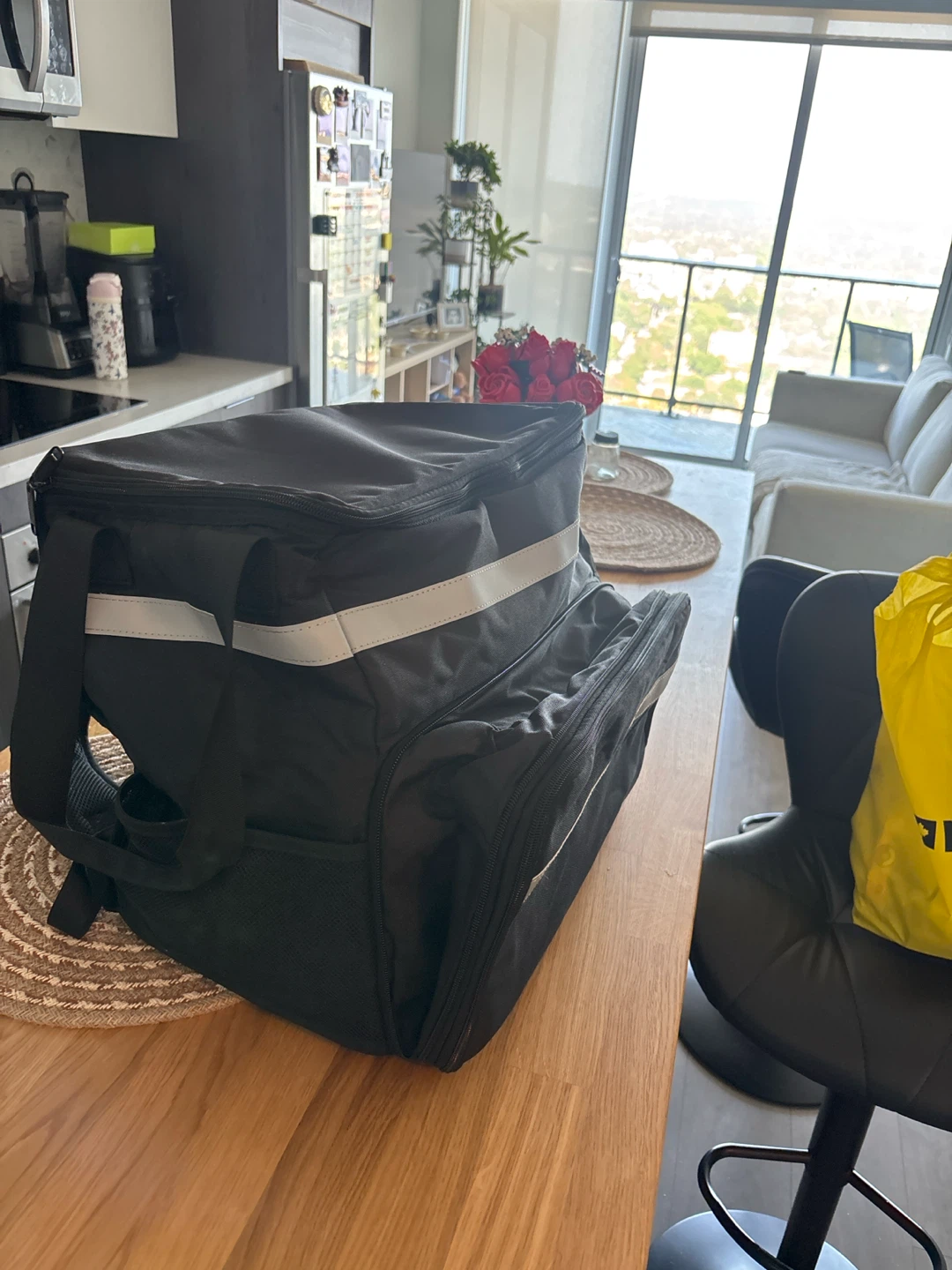 Black Insulated Delivery Bag with Reflective Strips - photo 5