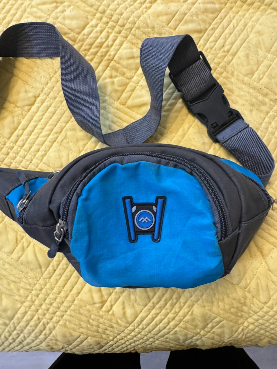Gray and Blue Fanny Pack Waist Bag