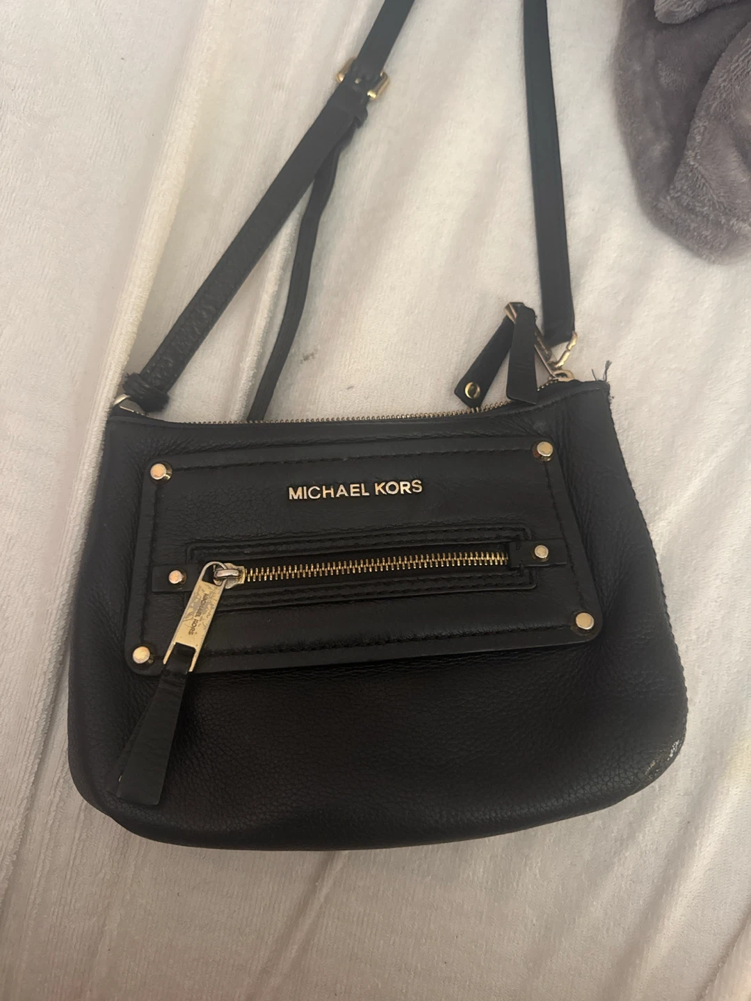 Michael Kors Black Leather Crossbody Bag