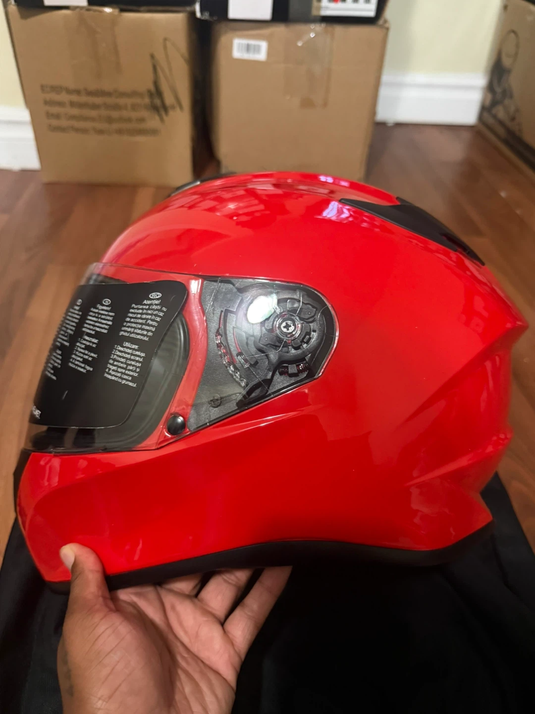 ILM Red Motorcycle Helmet Size Medium - photo 2