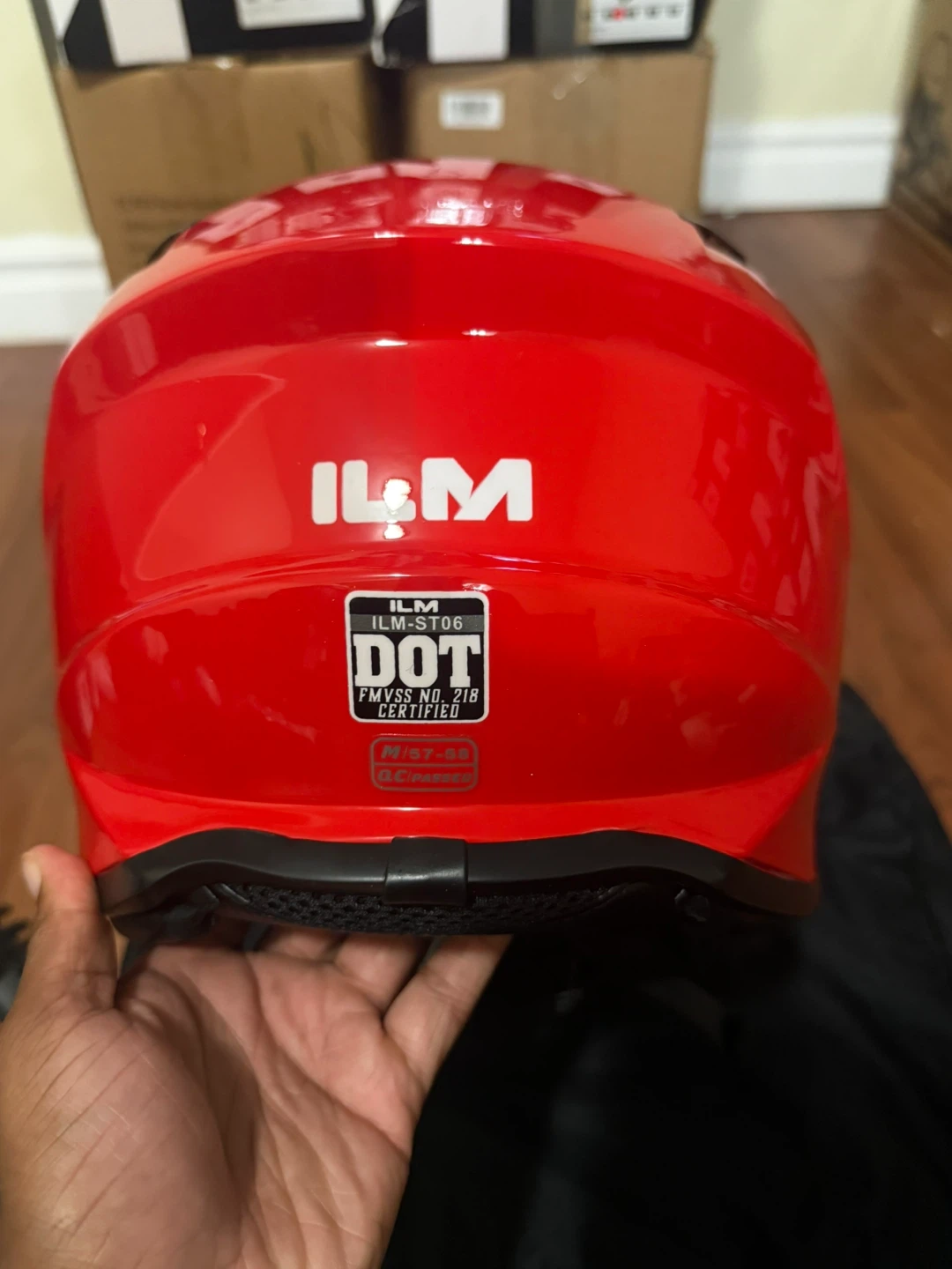 ILM Red Motorcycle Helmet Size Medium - photo 3