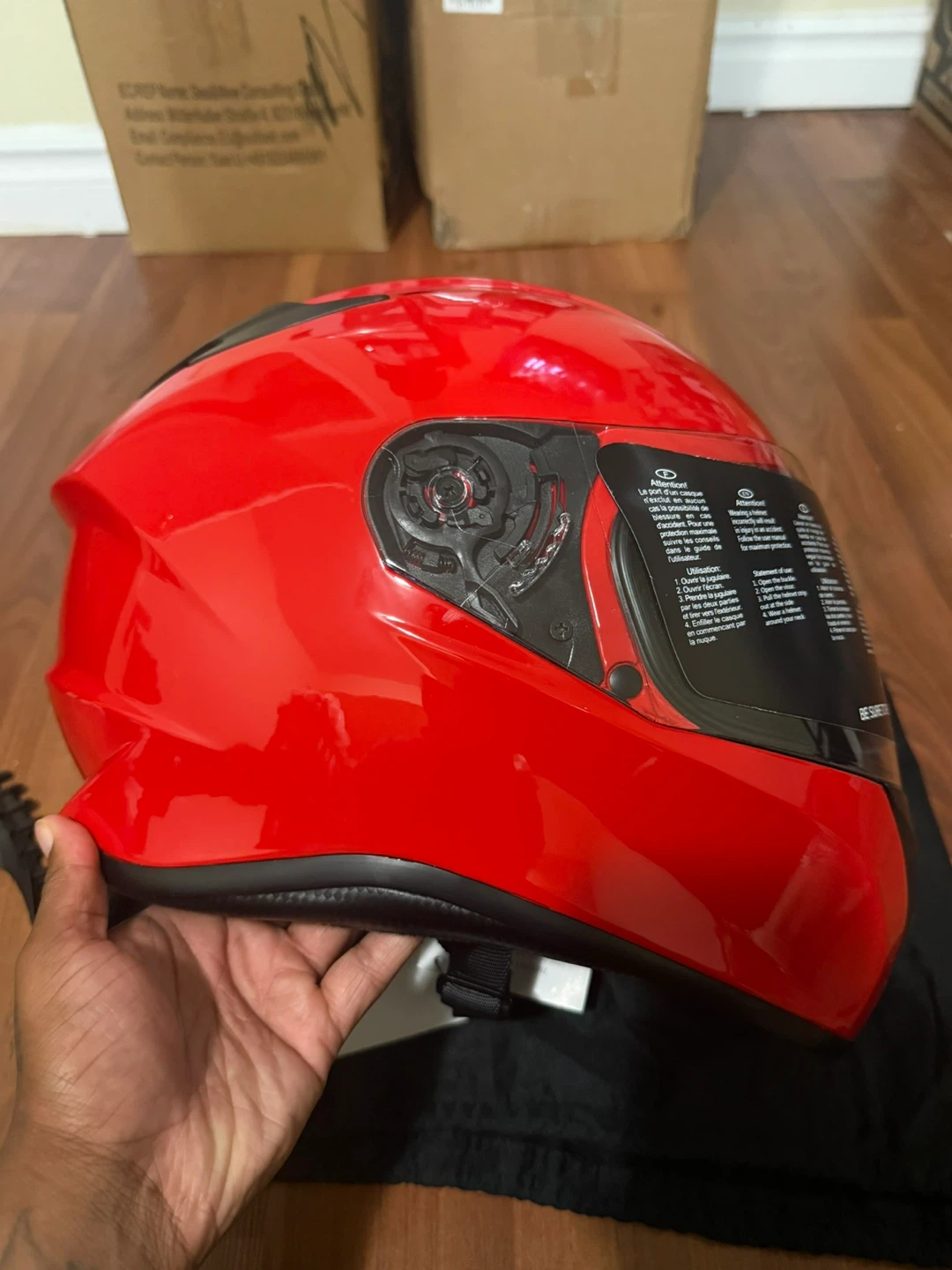ILM Red Motorcycle Helmet Size Medium - photo 4