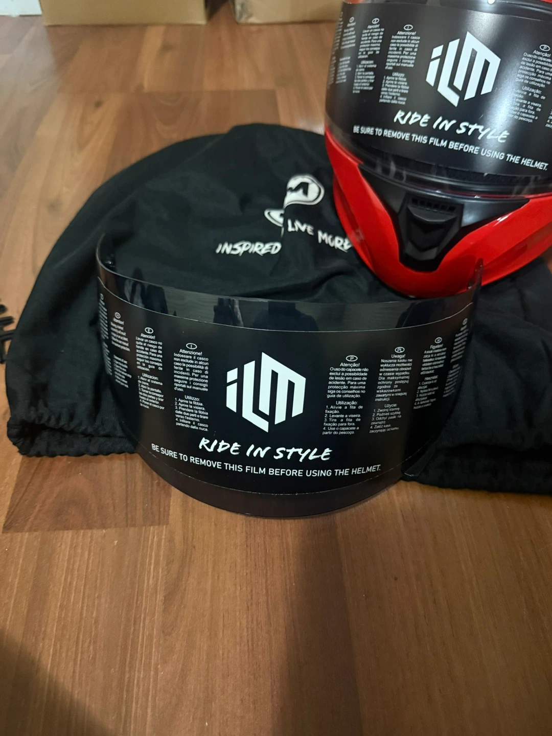 ILM Red Motorcycle Helmet Size Medium - photo 5